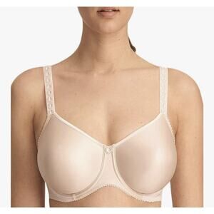 PrimaDonna Bra Womens 38H Beige Satin Full Cup Underwire Comfort Lift Seamless